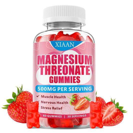 Hero image: XIAAN Magnesium L-Threonate Gummies 500mg Strawberry 60 Count