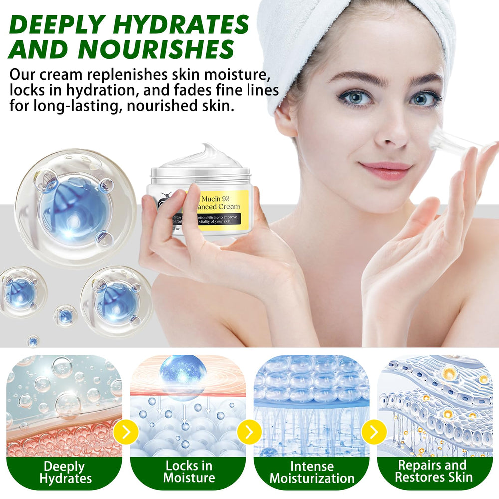 Close-up of hydrated XIAMOFUZHOU snail mucin on skin detail