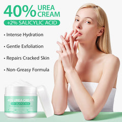 XIAMOFUZHOU Urea 40% with hyaluronic acid for intense hydration and softness.