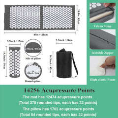 XiaoMaGe gray acupressure mat top view