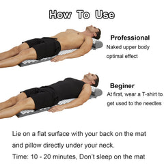 XiaoMaGe gray acupressure pillow angled view