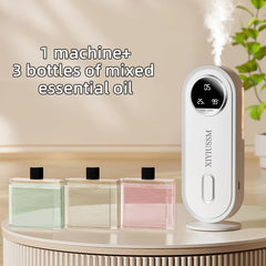 Portable essential oil diffuser in travel setup