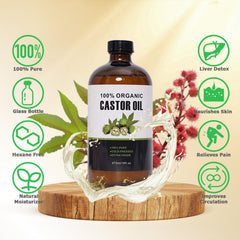 Castor oil pack kit with organic cotton wrap for waist, neck and legs