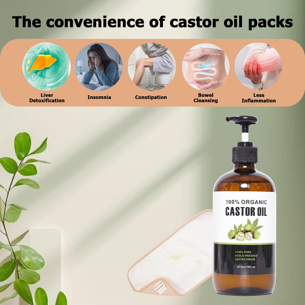 Castor oil pack neck wrap for soothing therapy