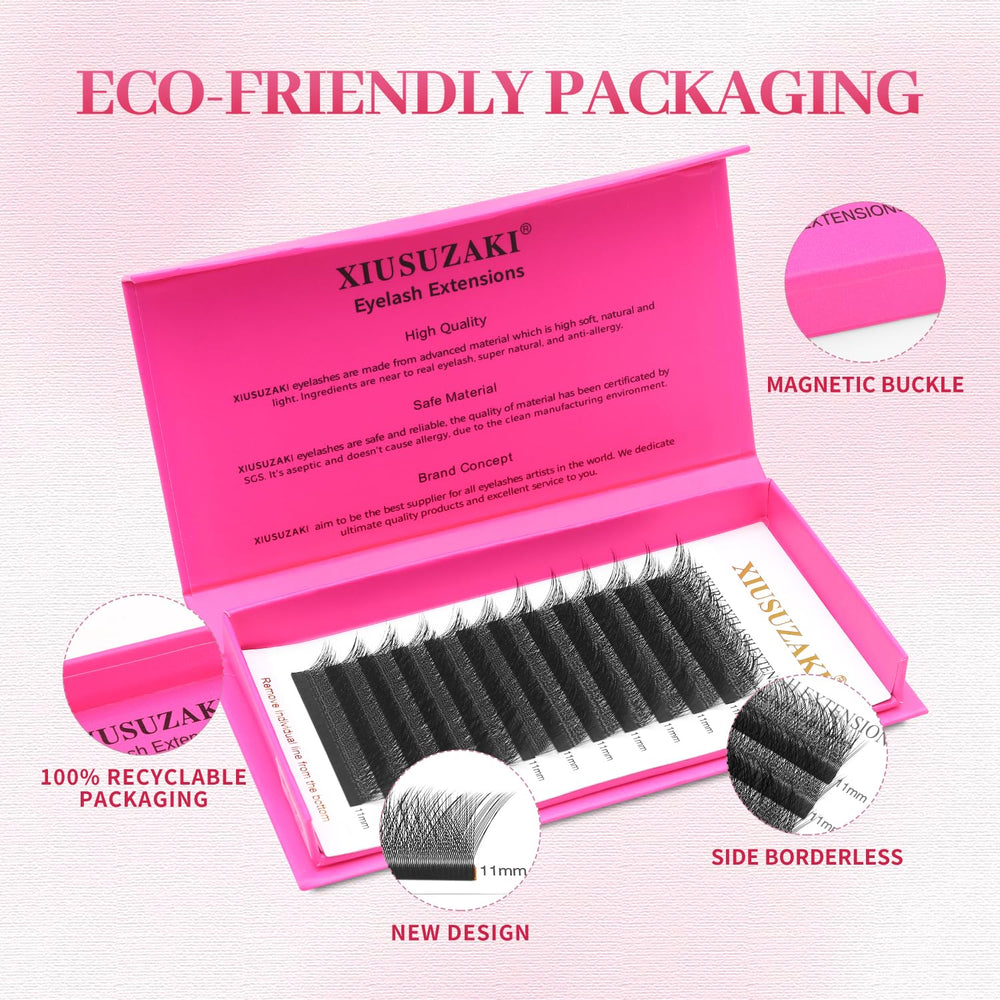 XIUSUZAKI matte black lash extensions for natural-looking fullness
