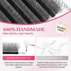 XIUSUZAKI soft natural material lashes offering a comfortable feel.