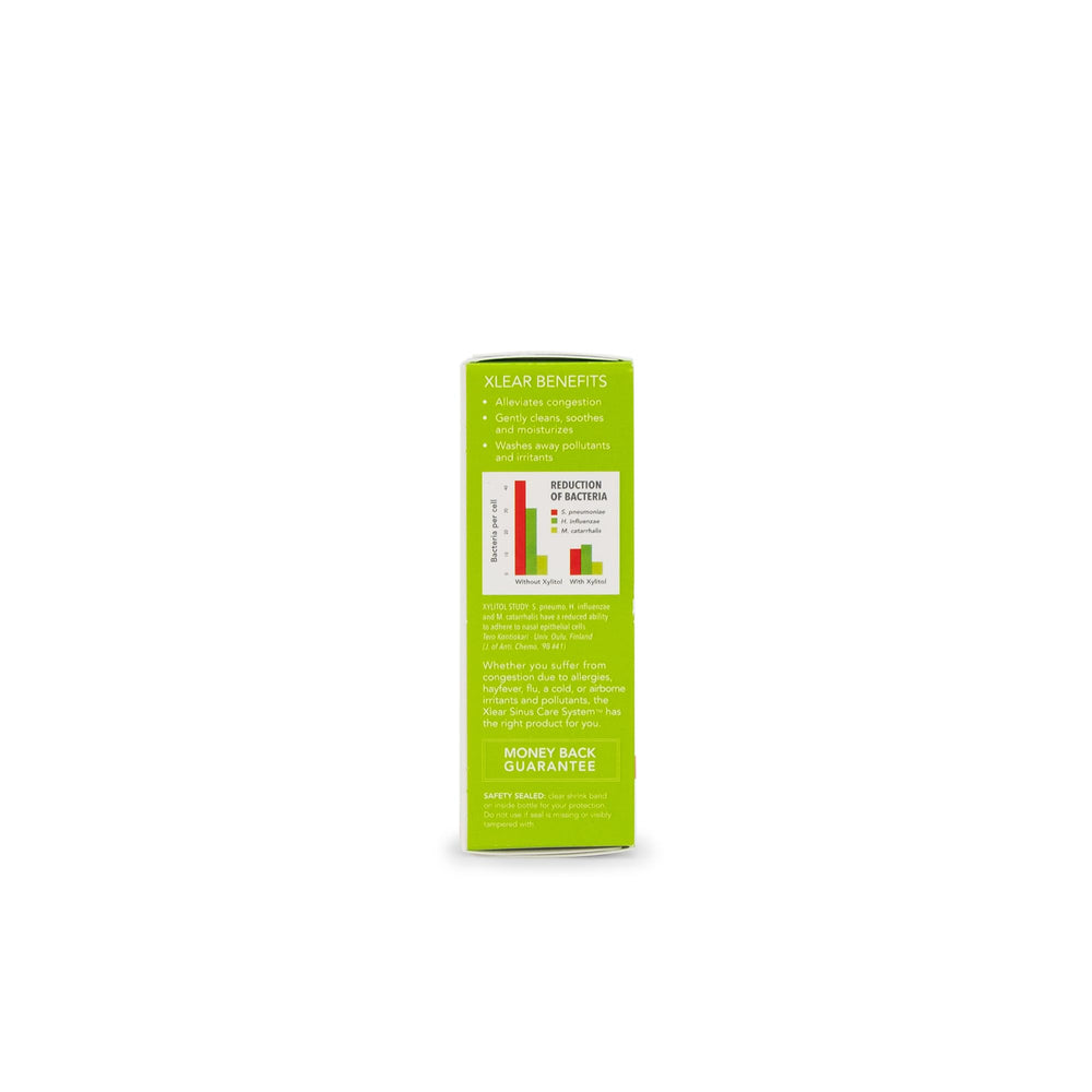 Xlear kid-friendly bedtime-use scene suggests pre-sleep nose care and ease