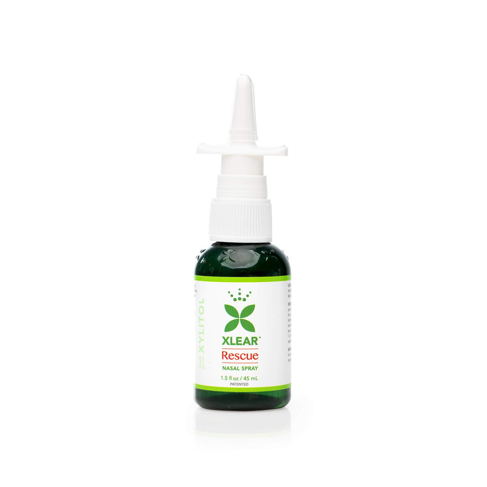 Xlear Rescue 4-pack display for family nasal comfort options.