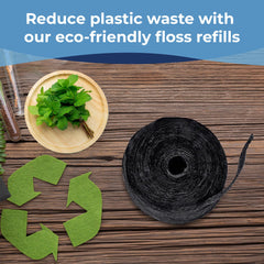 Activated charcoal-infused dental floss for whitening and fresh breath