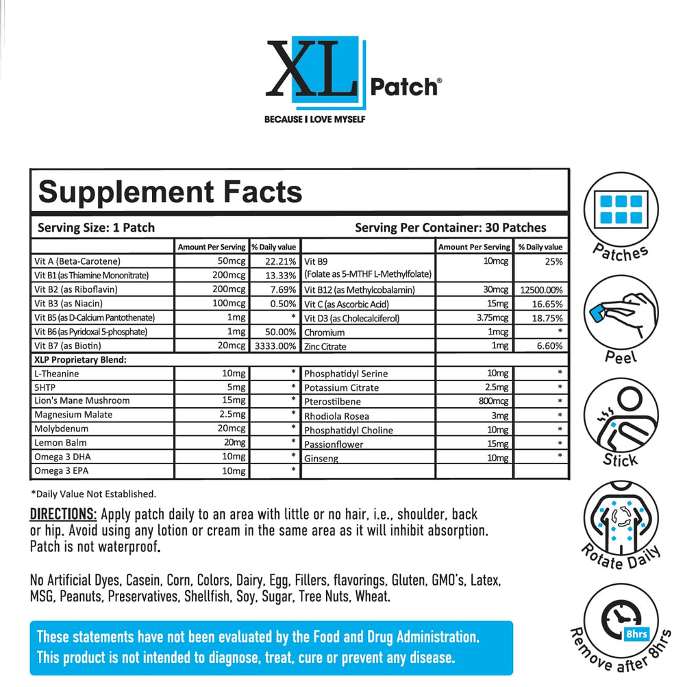 Close-up of XLPATCH Focus Plus patch
