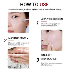 XOTMPFLY facial application demonstrates circular motions for exfoliation.