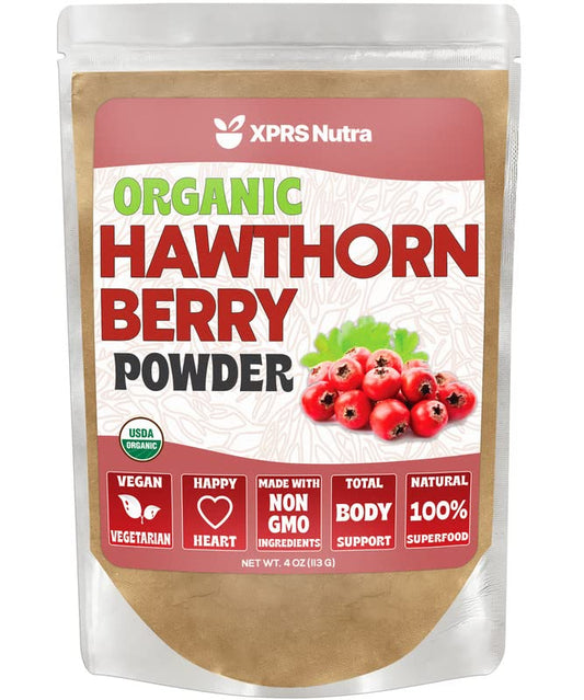 XPRS Nutra Organic Hawthorn Berry Powder 4 oz jar with label