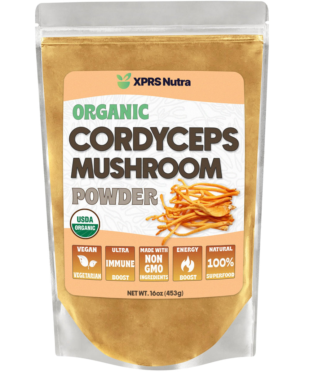 XPRS Nutra Organic Cordyceps Mushroom Powder 16 oz jar