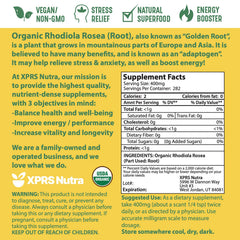 USDA Organic Rhodiola Rosea powder packaging