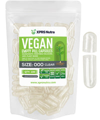 XPRS Nutra vegan size 000 empty capsules - 100 count, clear