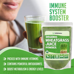 Organic Wheatgrass Juice Powder 8 oz bag by XPRS Nutra