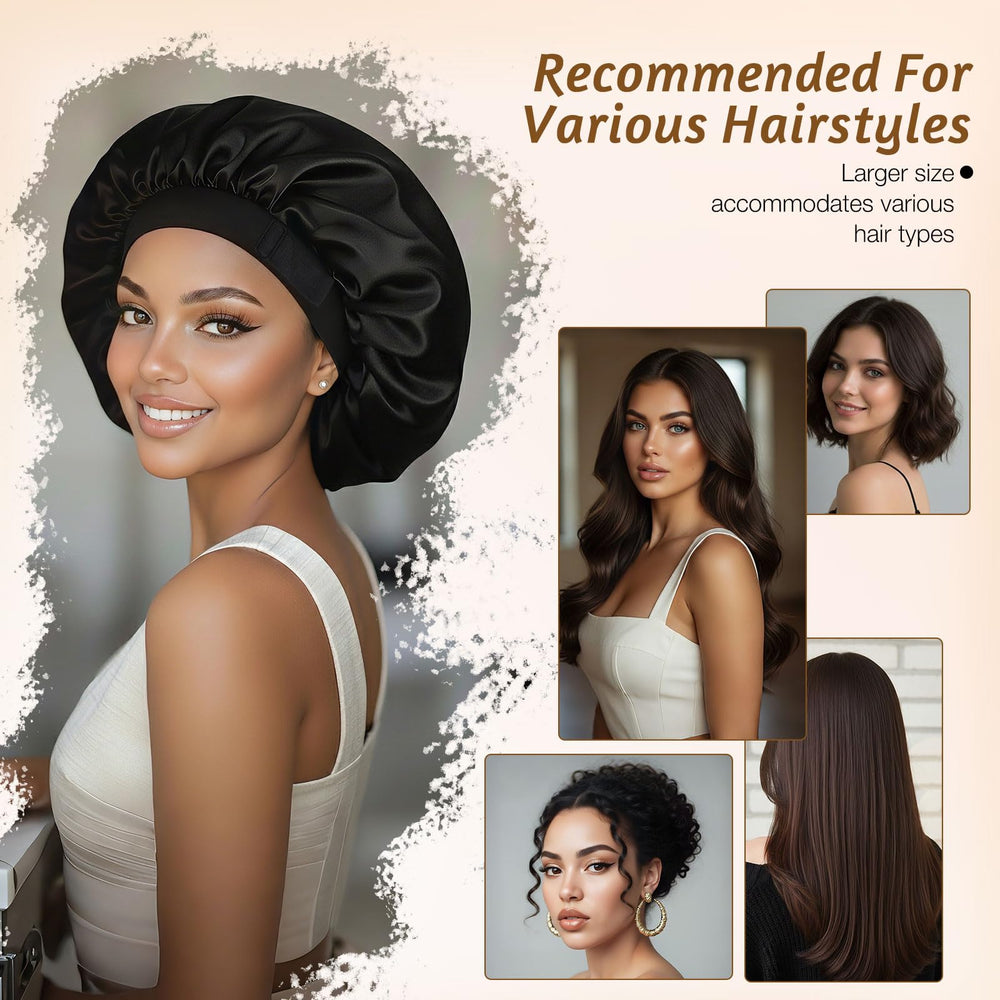 XRACEPHOL multi-purpose satin bonnet for skincare, makeup, and casual wear