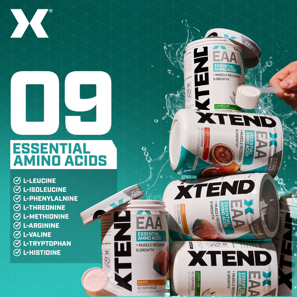Nutrition label for Xtend EAA + BCAA mango flavor