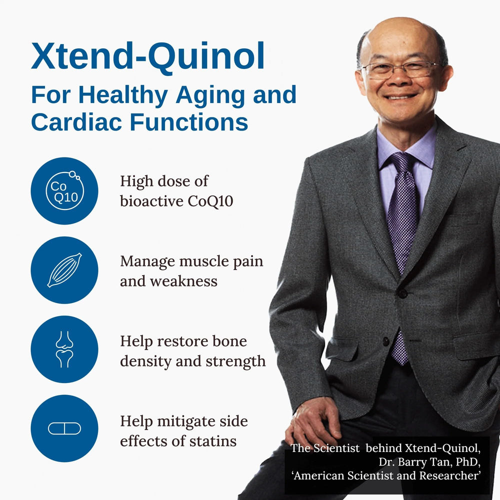 Front and side view of Xtend-Quinol bottle