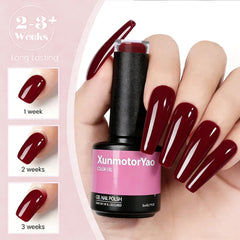 XunmotorYao neon yellow gel nail polish for bright, playful style.