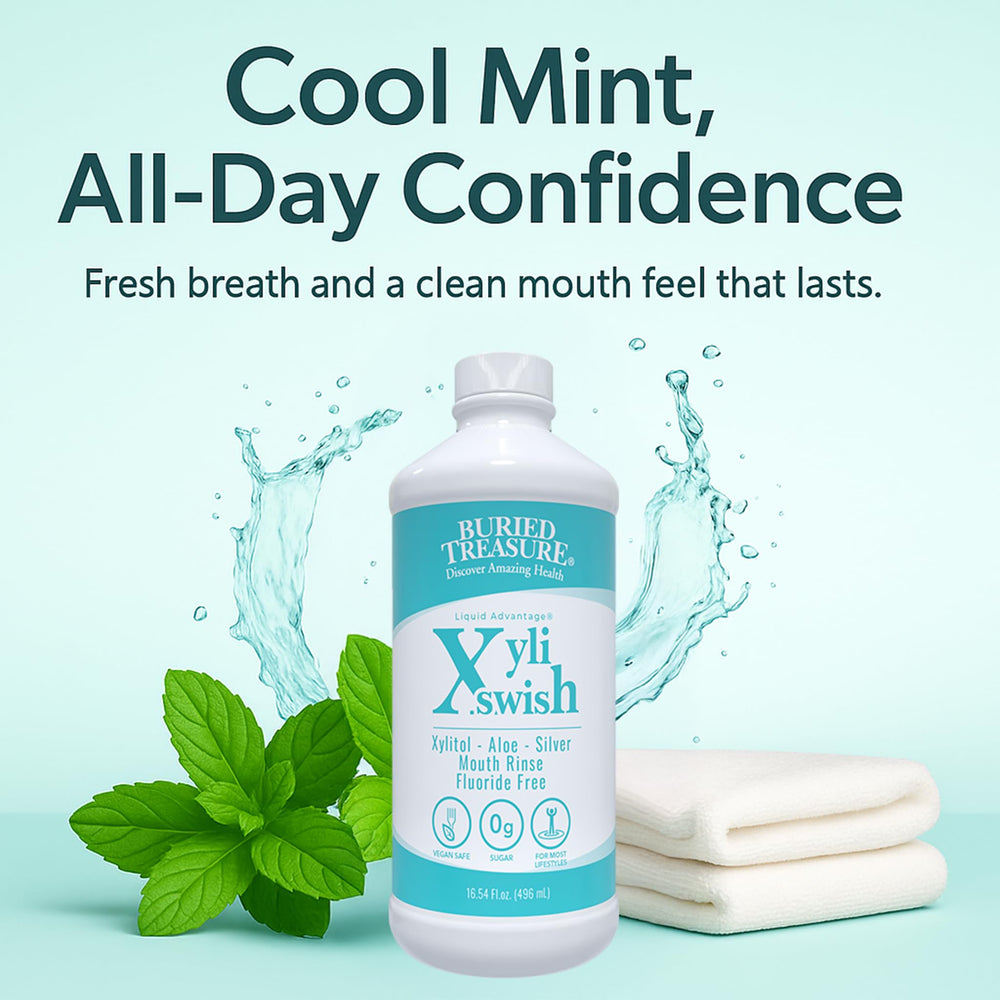 Family-friendly packaging of Xyli Swish mouthwash