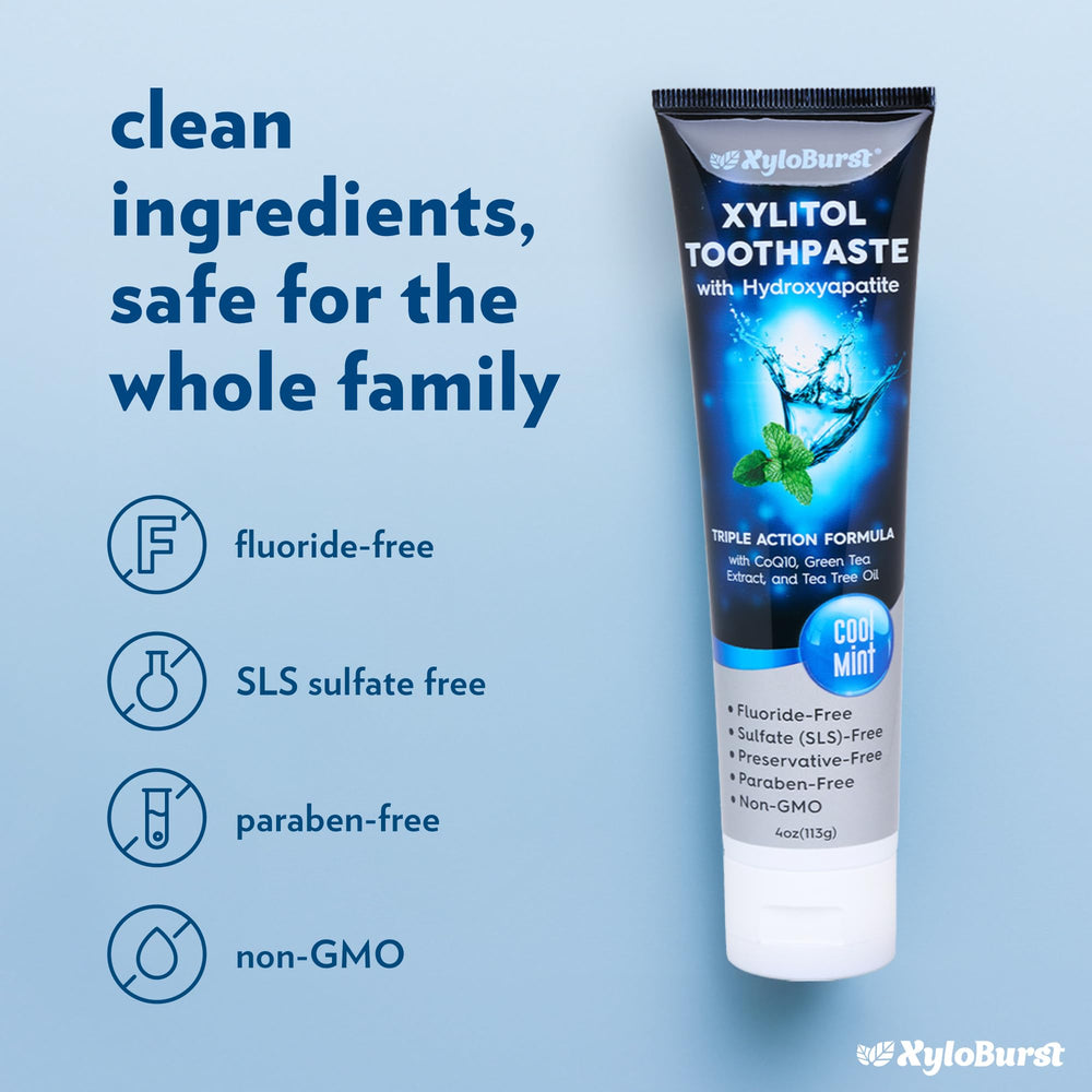 Fluoride-free, SLS-free, parabens-free packaging claim