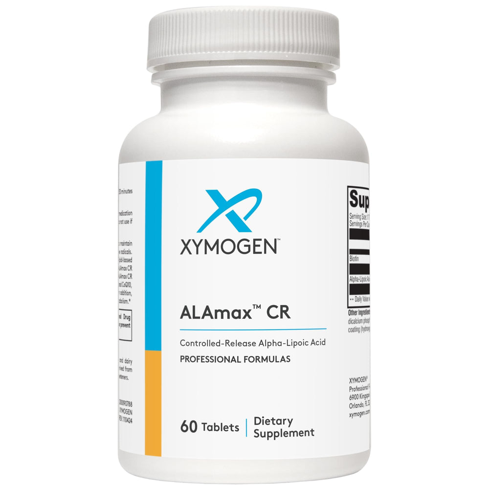 XYMOGEN ALAmax CR 600mg alpha lipoic acid tablets bottle label