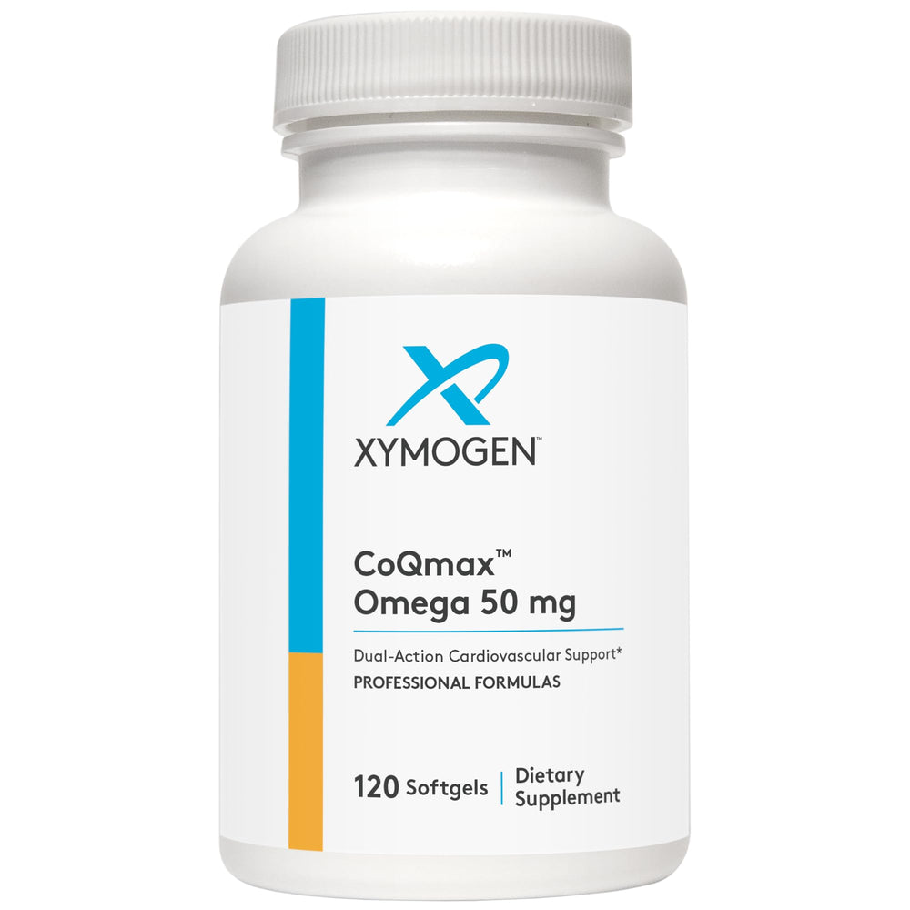 XYMOGEN CoQmax Omega 50 mg bottle with label