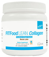 Front view of XYMOGEN FIT Food Lean Collagen Mocha Latte container
