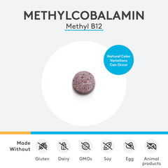 Side angle of XYMOGEN Methylcobalamin 5,000 mcg tablets