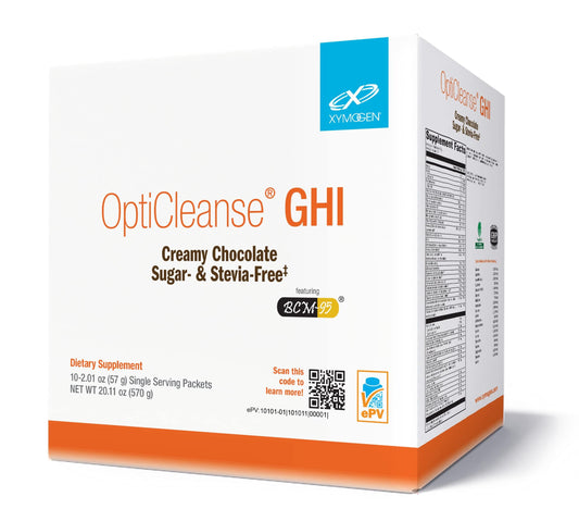 XYMOGEN OptiCleanse GHI detox gut cleanse packets – creamy chocolate flavor