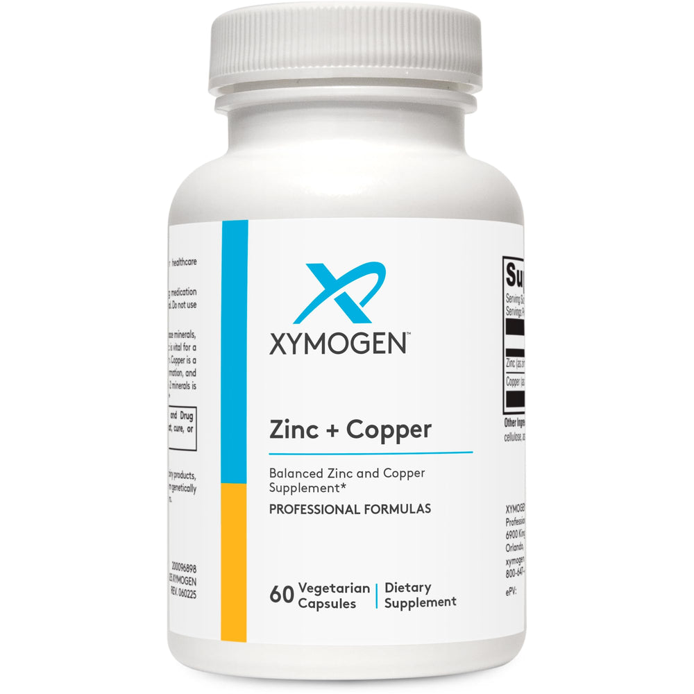 XYMOGEN Zinc+Copper 60-count bottle label