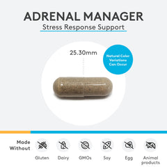 Close-up of XYMOGEN Adrenal Manager capsules for everyday energy and resilience