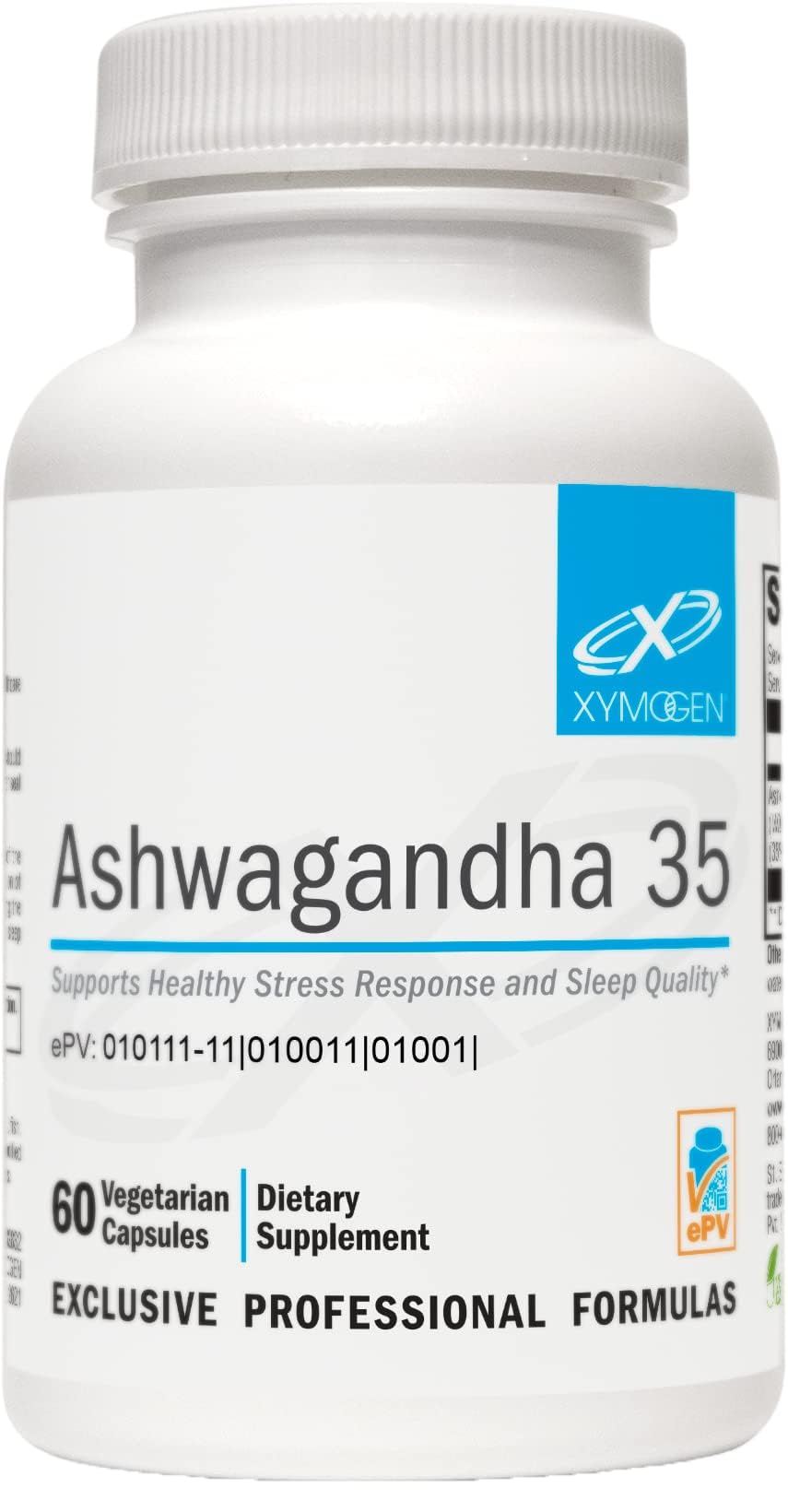 XYMOGEN Ashwagandha 35% Withanolide Glycosides bottle label
