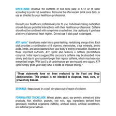 XYMOGEN ATP Ignite supplement facts and caffeine content