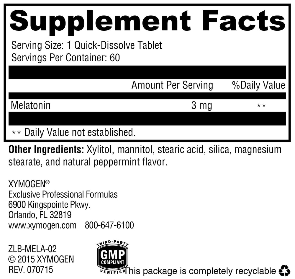Close-up of peppermint-flavored melatonin lozenges
