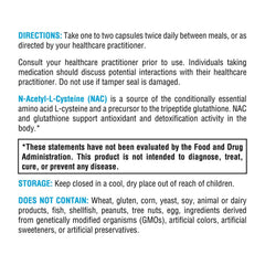 Dosage chart infographic for NAC 600 mg