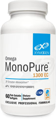 Xymogen Omega MonoPure 1300-EC bottle front promotes heart health.