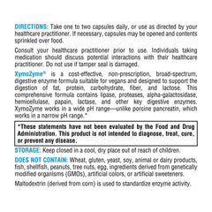 XYMOGEN XymoZyme ingredient panel highlighting enzyme blend