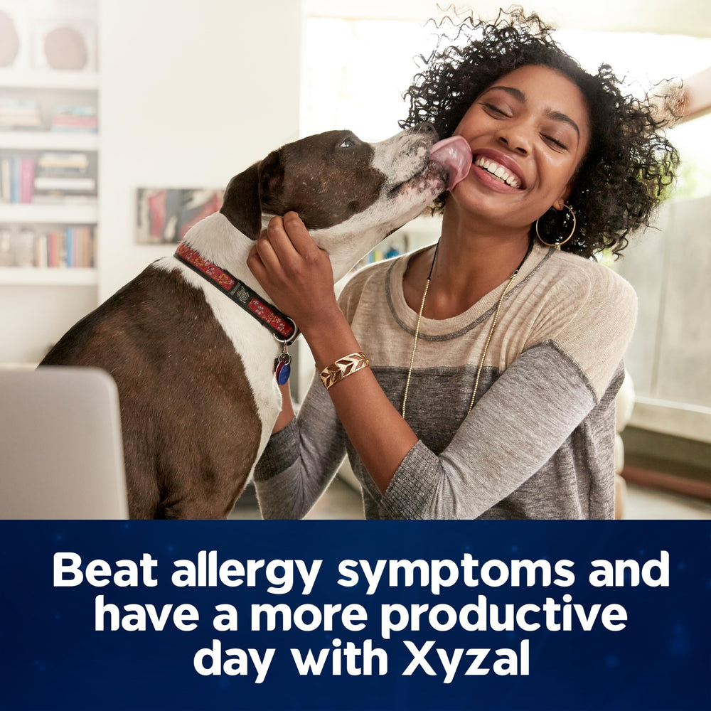 Xyzal long-lasting label communicates up to 24-hour relief potential.