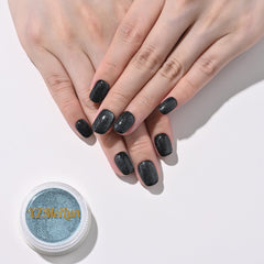 XZMeiLun cat-eye nail powder 0.8g jar with magnetic shimmer for dramatic lines.