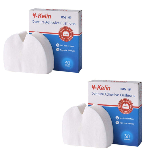 Box of Y-Kelin Denture Adhesive Cushions and 60 strips for upper dentures