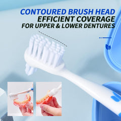 Hard nylon bristles of denture brush
