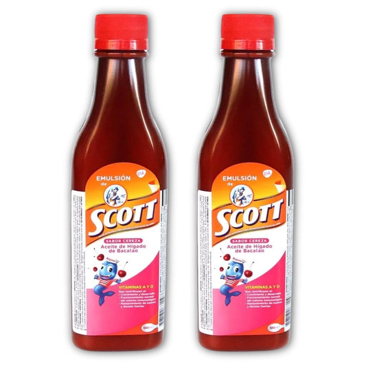 Yahve Cherry Flavored Cod Liver Oil Emulsion bottles, 2-pack (6.1 fl oz / 180 ml each)