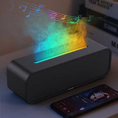 YALEDI 250ml flame-style essential oil diffuser in black with seven-color ambient lighting