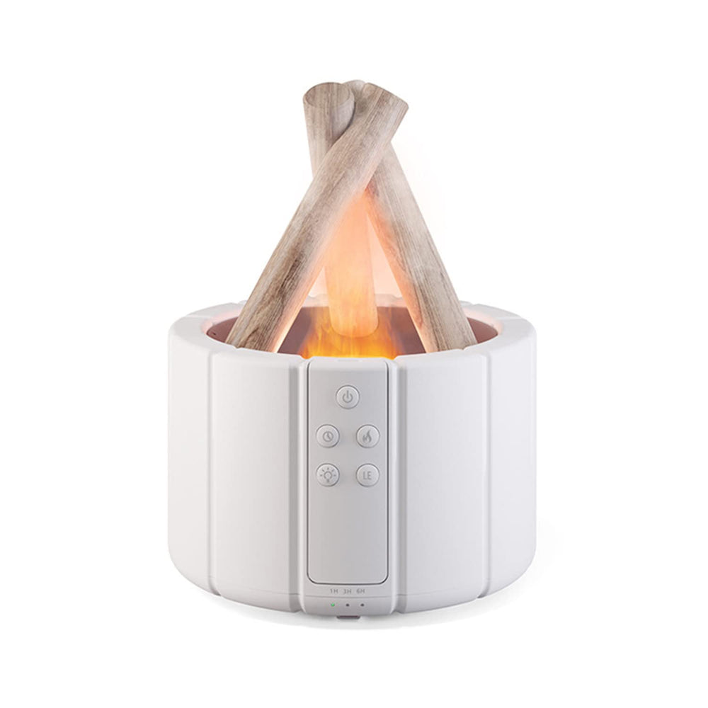 Front view of YALEDI Campfire Flame Diffuser in white (250ml).