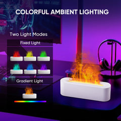 YALEDI white ultrasonic diffuser showing ambient flame light