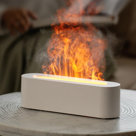 YALEDI fireplace-shaped essential oil diffuser in white with 150ml reservoir