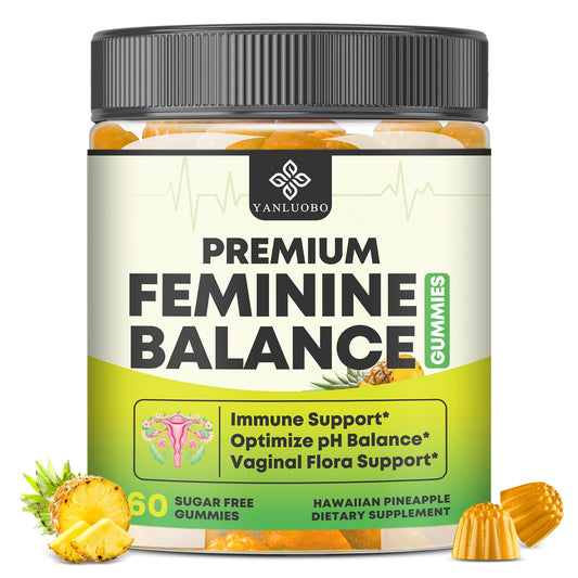 Front view of YANLUOBO Feminine Balance Probiotic Gummies bottle