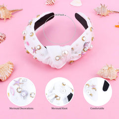 YARIEW mermaid headband with shell pearls and rhinestones for coastal charm.